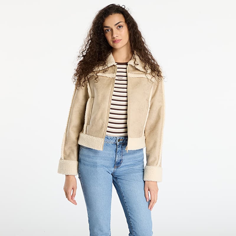 Chaqueta Guess Jeans Faux Shearling Jacket Beige
