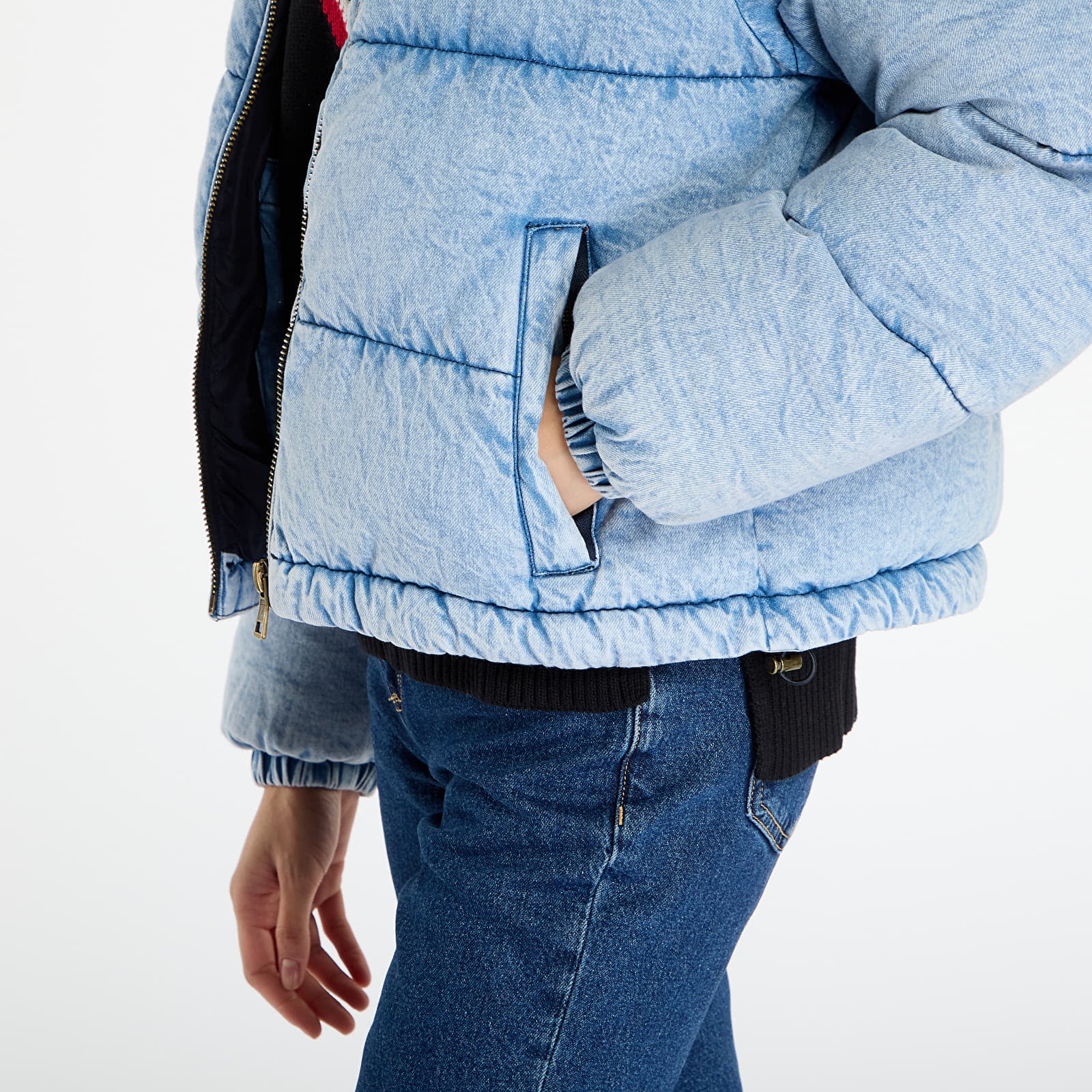 Joped Guess Jeans Denim Puffer Jack Washed Blue