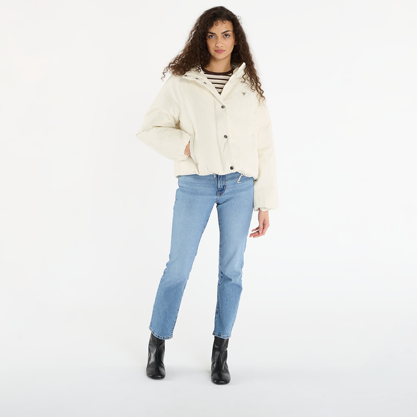 Якета GUESS 4G Boxy Puffer Jacket Cream