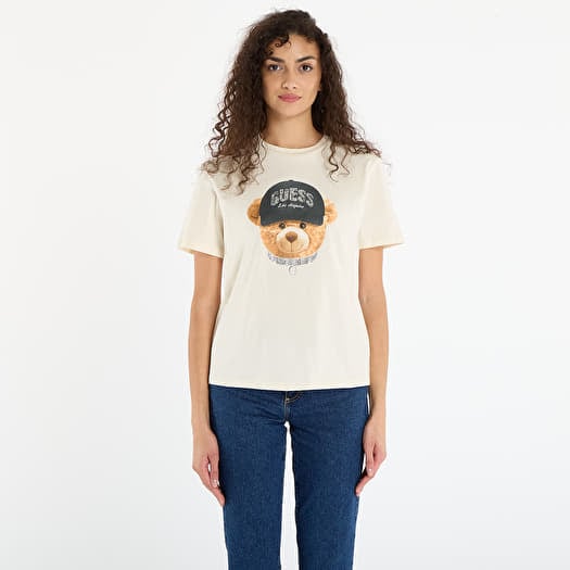 Marškinėliai GUESS Teddy Bear Hat Ss T-Shirt Beige