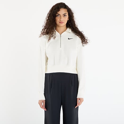 Sweatshirt Nike Sportswear Phoenix Fleece Women's 1/4-Zip Cropped Sweatshirt Sail/ Black