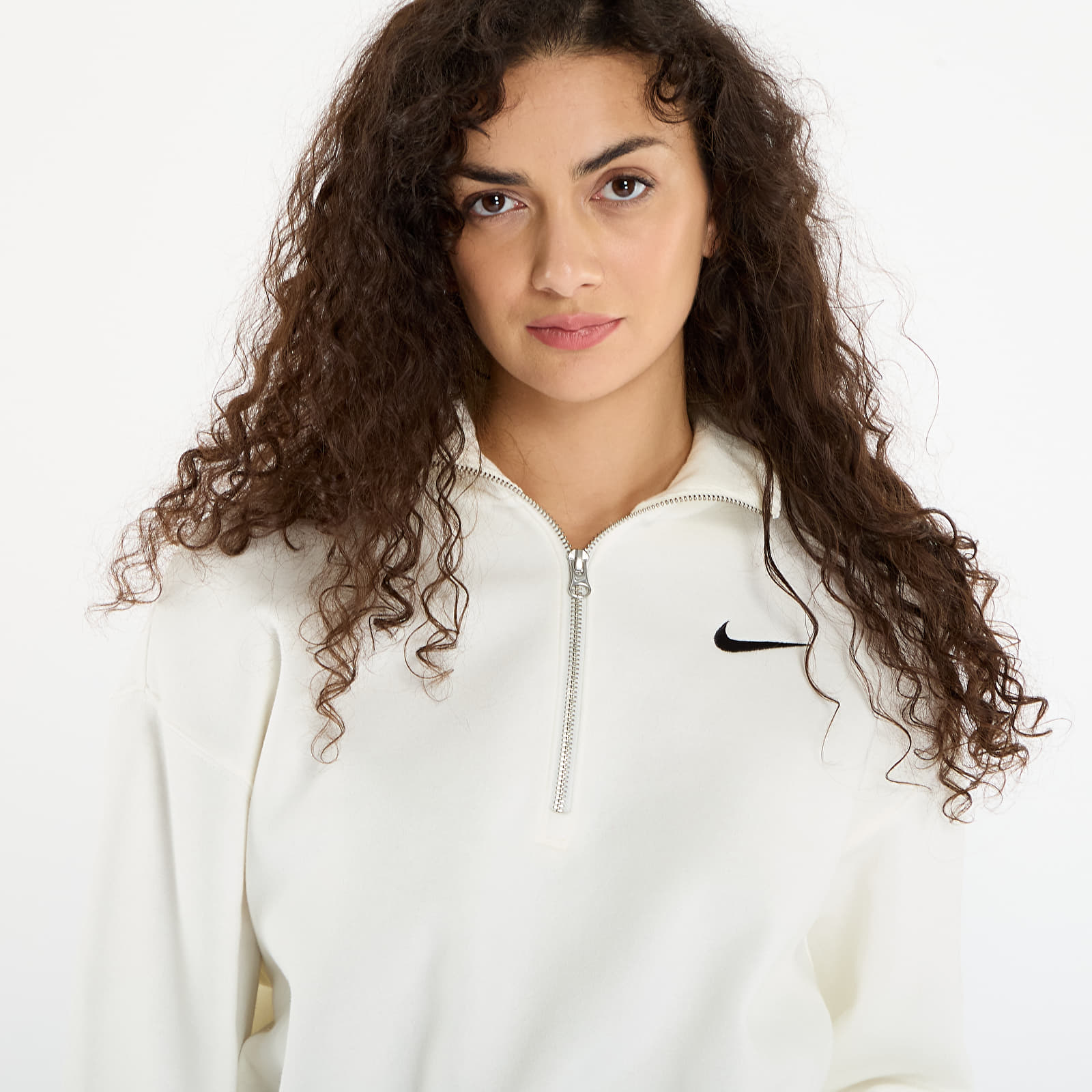 Sweatshirts Nike Sportswear Phoenix Fleece Women's 1/4-Zip Cropped Sweatshirt Sail/ Black