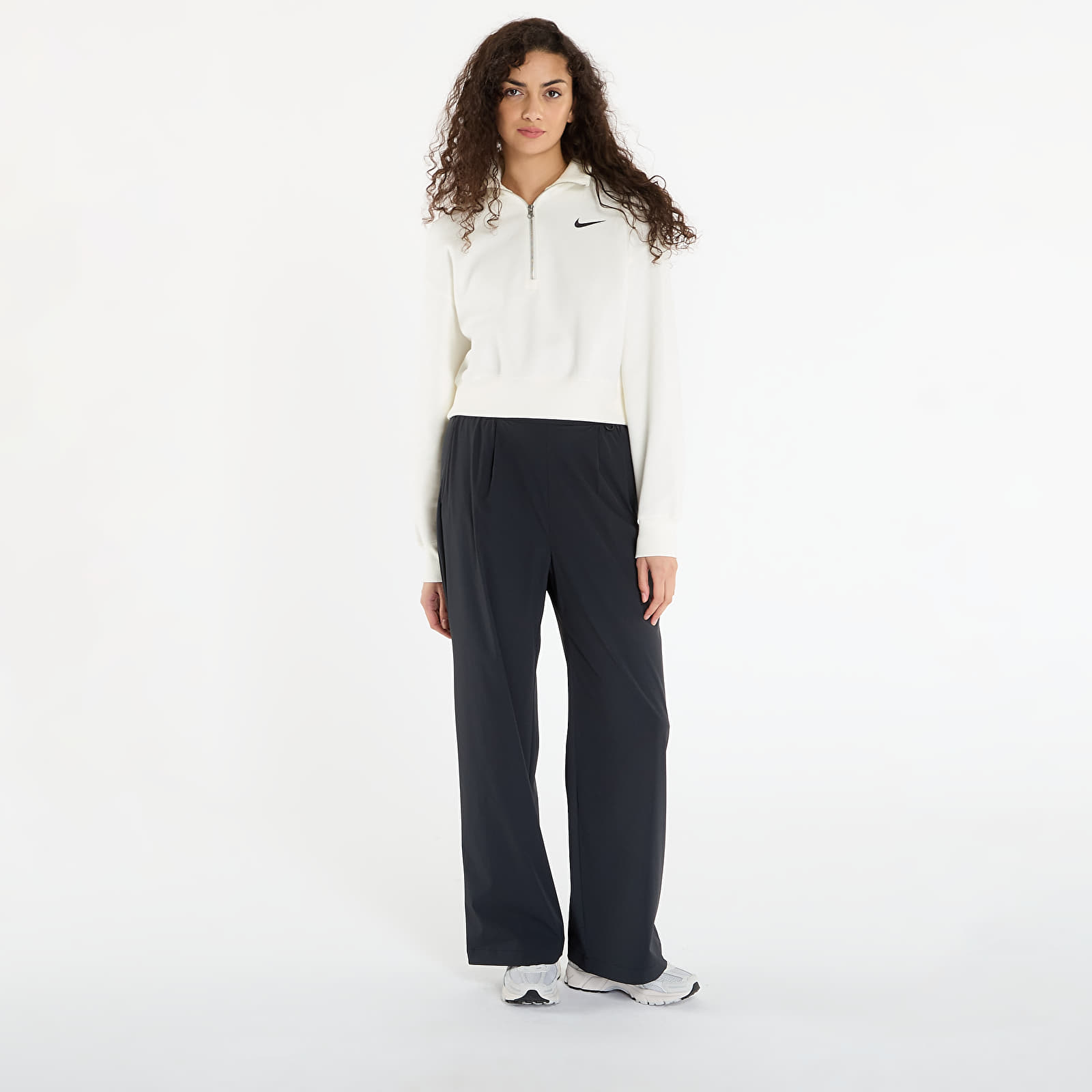 Sweatshirts Nike Sportswear Phoenix Fleece Women's 1/4-Zip Cropped Sweatshirt Sail/ Black