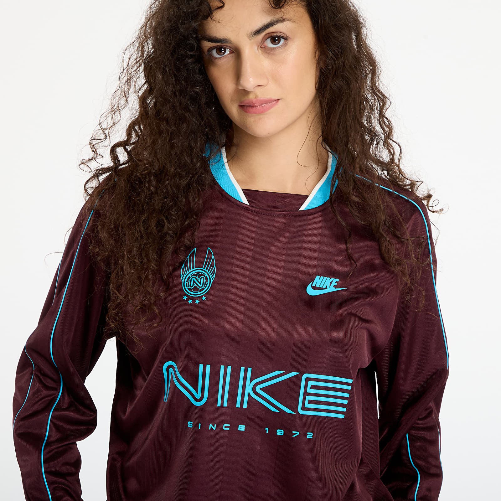 Pelipaidat Nike Sportswear Women's Long-Sleeve Jersey Top Burgundy Crush/ Baltic Blue