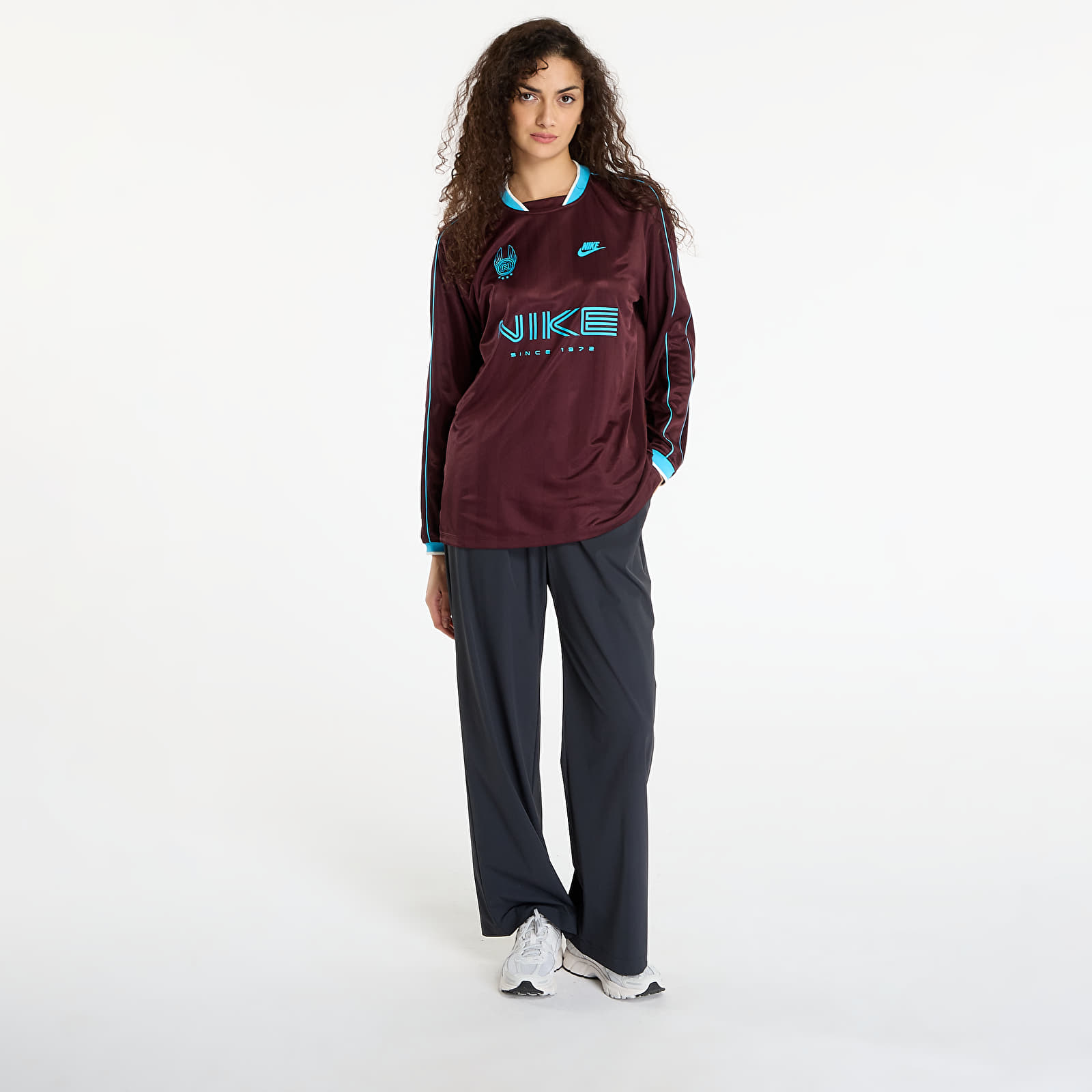 Pelipaidat Nike Sportswear Women's Long-Sleeve Jersey Top Burgundy Crush/ Baltic Blue