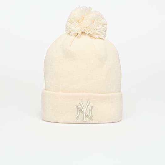 Cappello New Era Knit Medium Wmns MLB Metallic Bobble Beanie New York Yankees Light Cream
