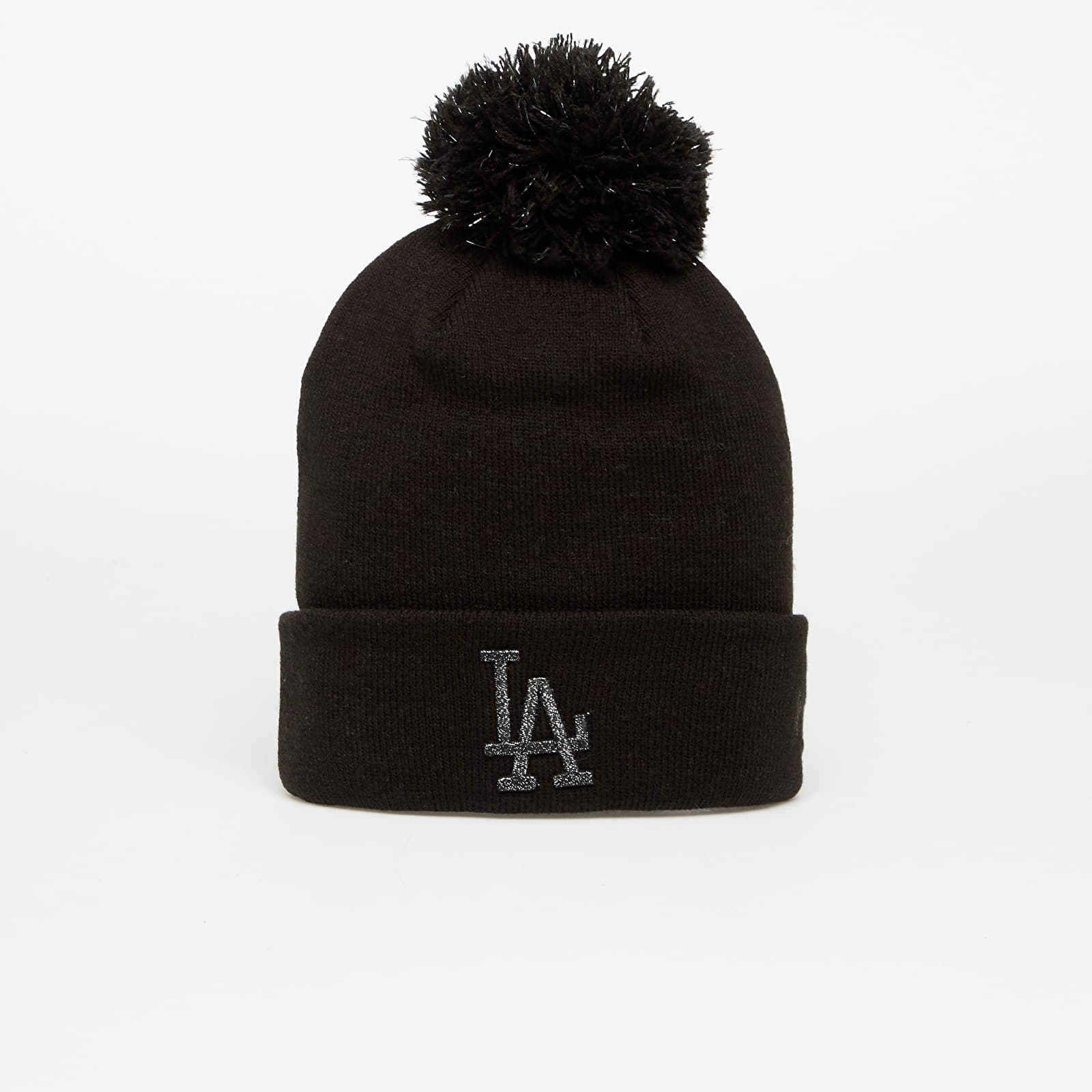 Чоловічі капелюхи New Era Knit Medium Wmns MLB Metallic Bobble Beanie Los Angeles Dodgers Black