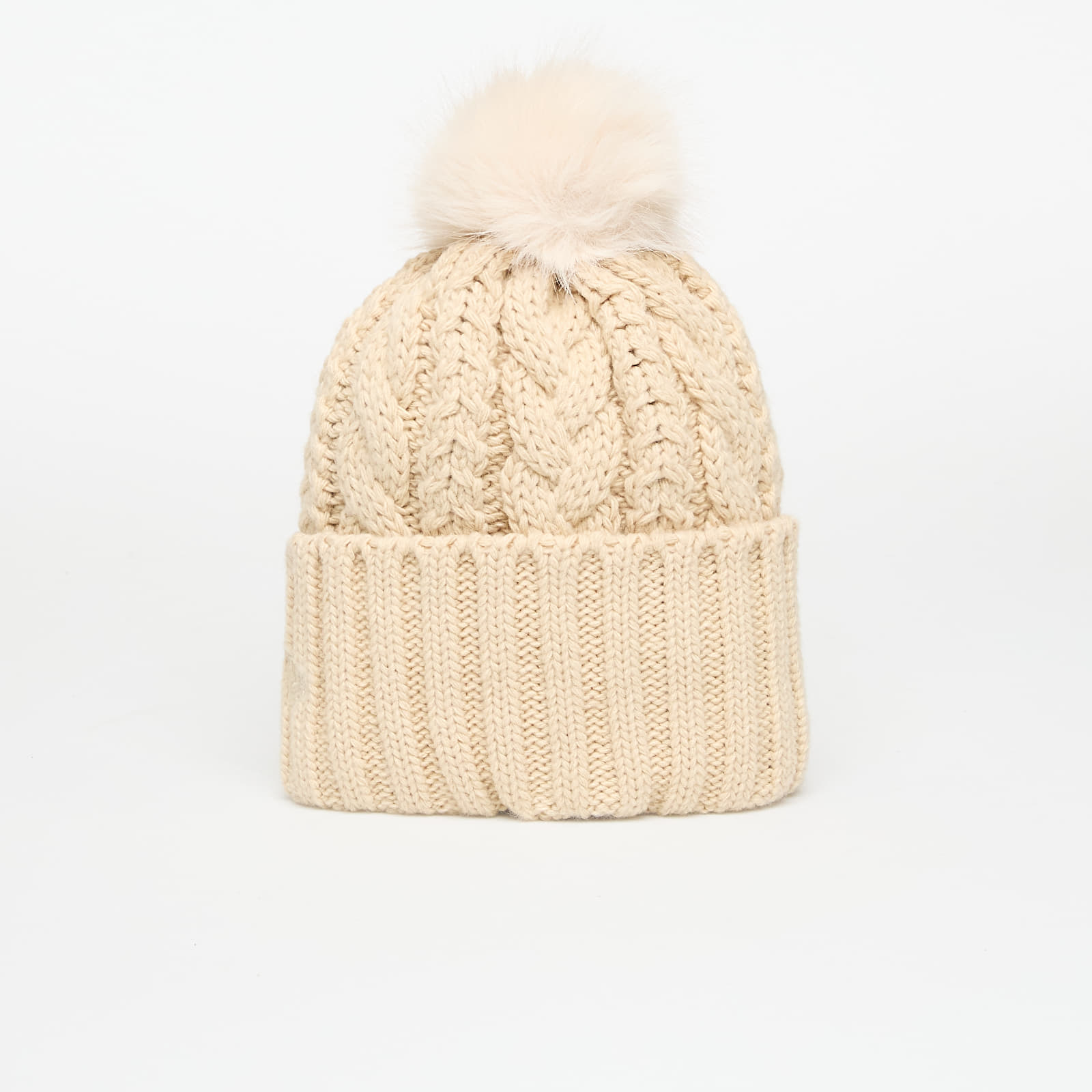 Hattar New Era New York Yankees MLB Light Beige Cable Knit Beanie Hat Stone