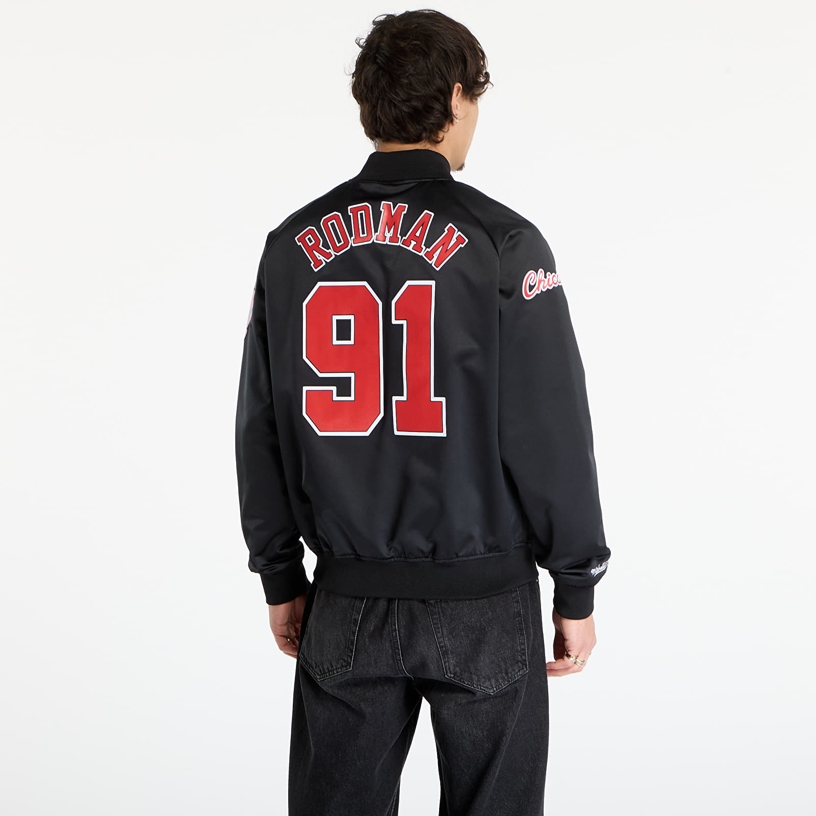Muške jakne Mitchell & Ness NBA Maxxed Out Satin Jacket Bulls Dennis Rodman Black