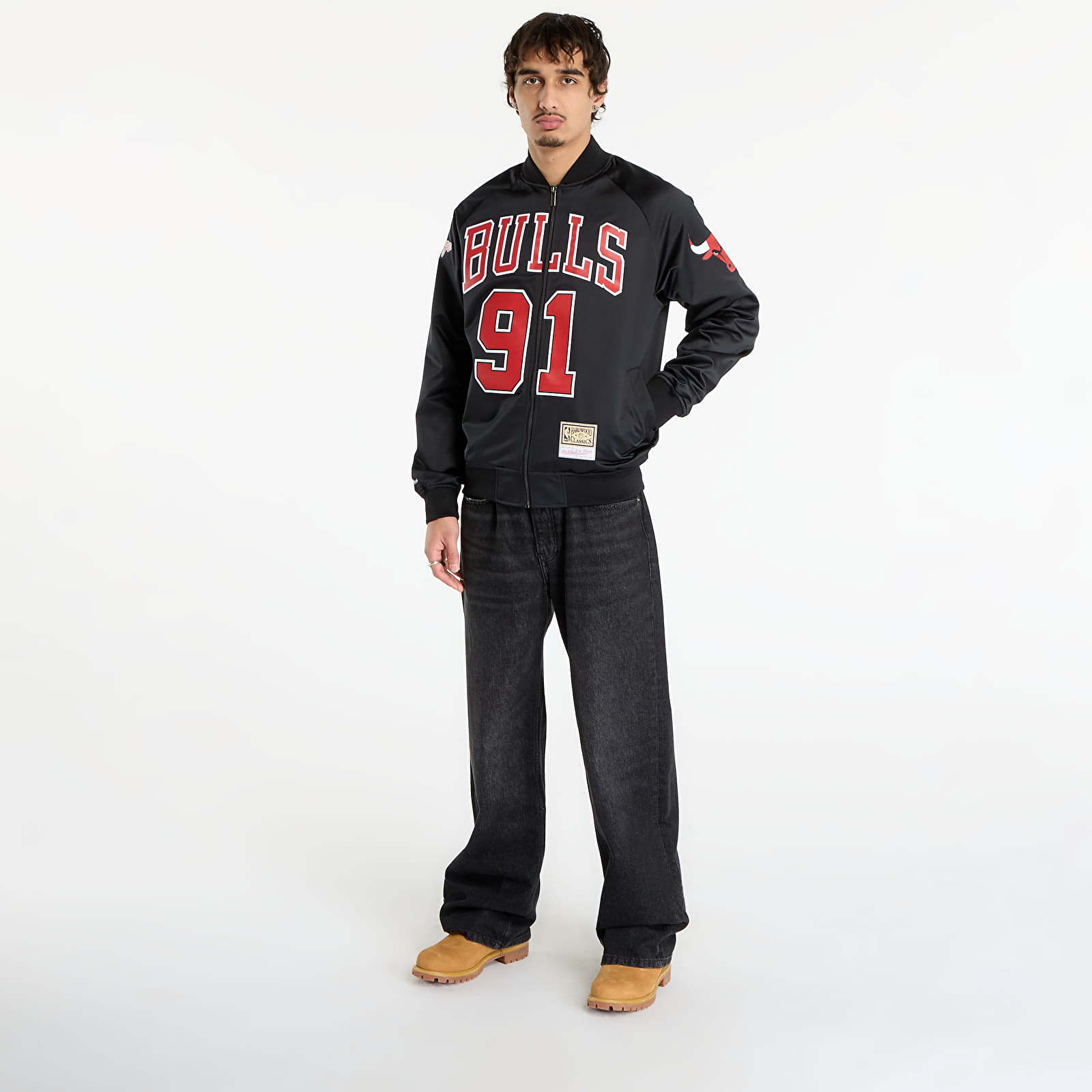 Muške jakne Mitchell & Ness NBA Maxxed Out Satin Jacket Bulls Dennis Rodman Black