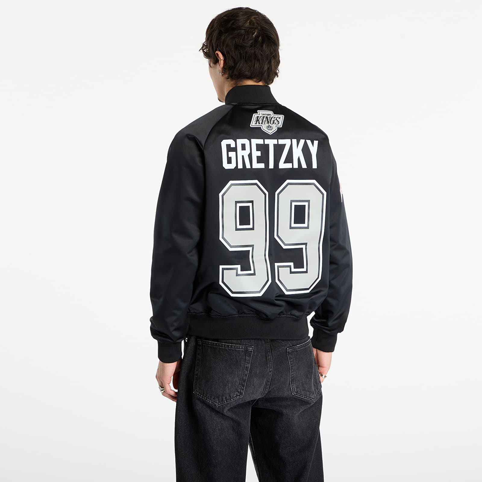 Men's jackets Mitchell & Ness NHL Maxxed Out Satin Jacket Kings Wayne Gretzky Black