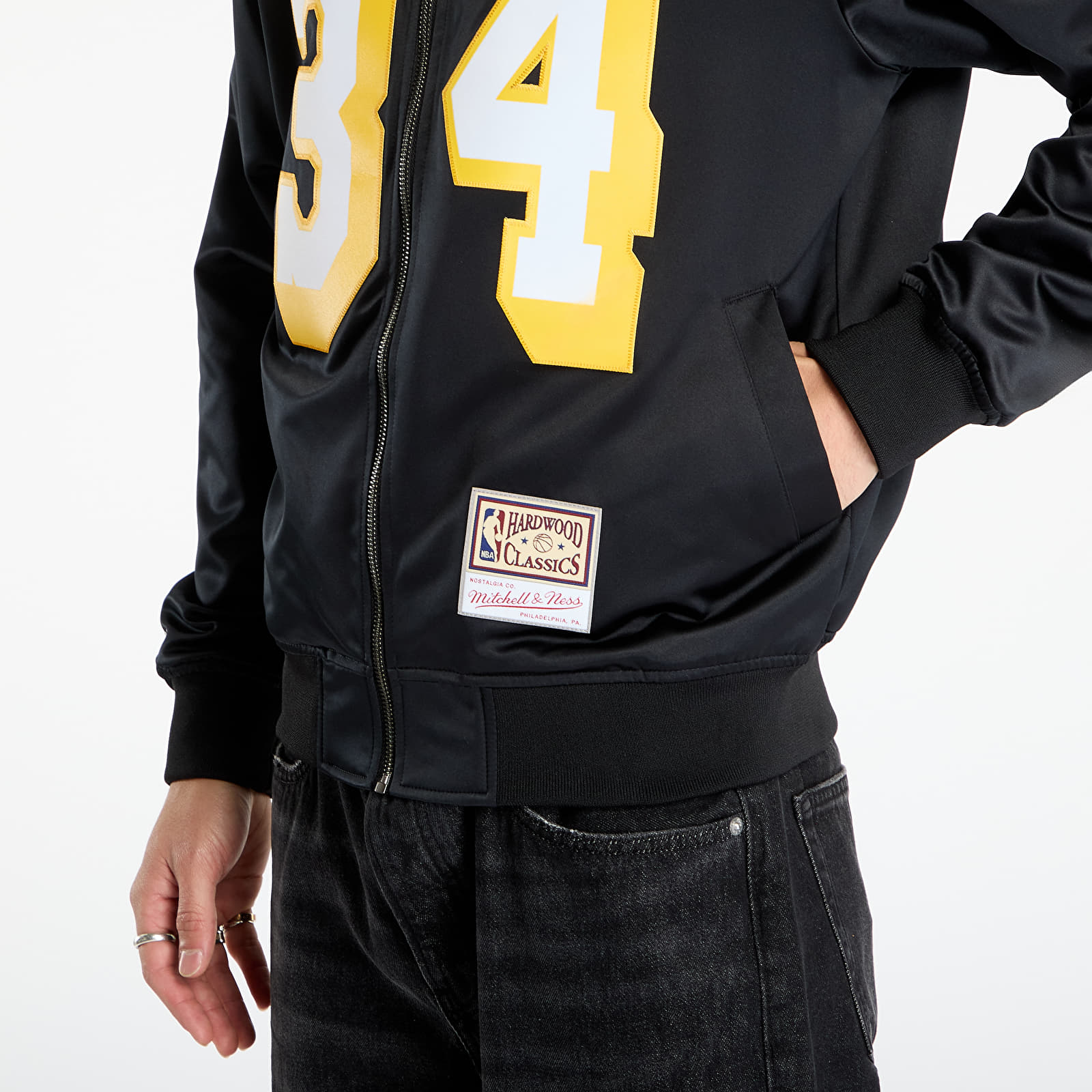 Muške jakne Mitchell & Ness NBA Maxxed Out Satin Jacket Lakers Shaquille O'Neal Black