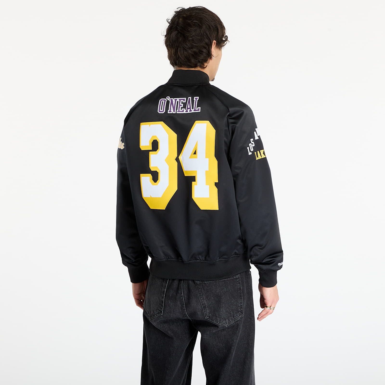 Muške jakne Mitchell & Ness NBA Maxxed Out Satin Jacket Lakers Shaquille O'Neal Black