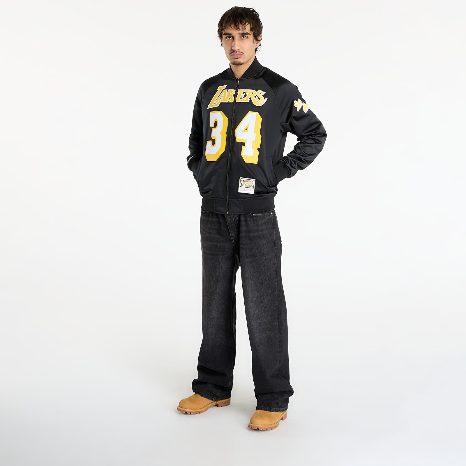 Muške jakne Mitchell & Ness NBA Maxxed Out Satin Jacket Lakers Shaquille O'Neal Black
