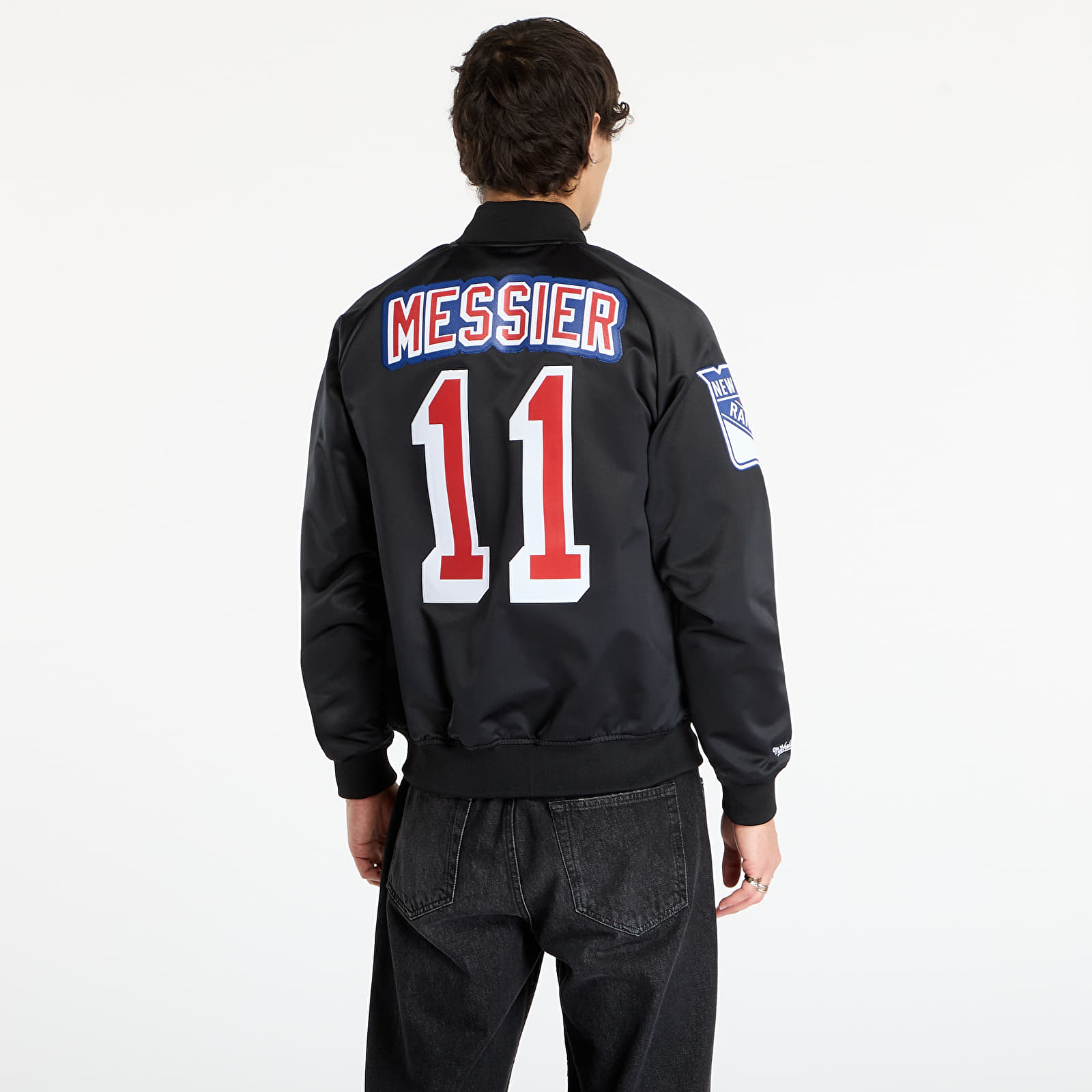 Herrenjacken Mitchell & Ness NHL Maxxed Out Satin Jacket Rangers Mark Messier Black