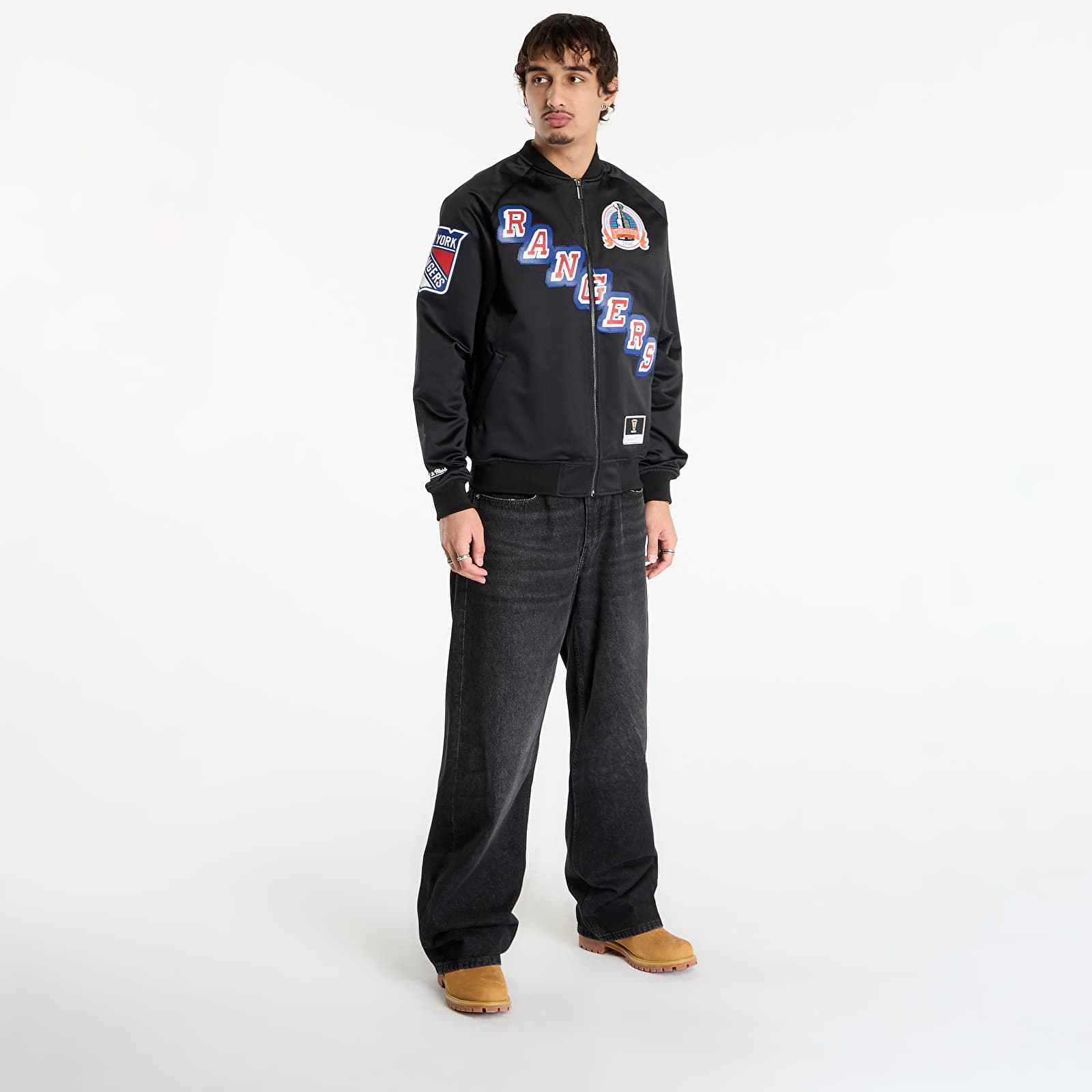 Herrenjacken Mitchell & Ness NHL Maxxed Out Satin Jacket Rangers Mark Messier Black