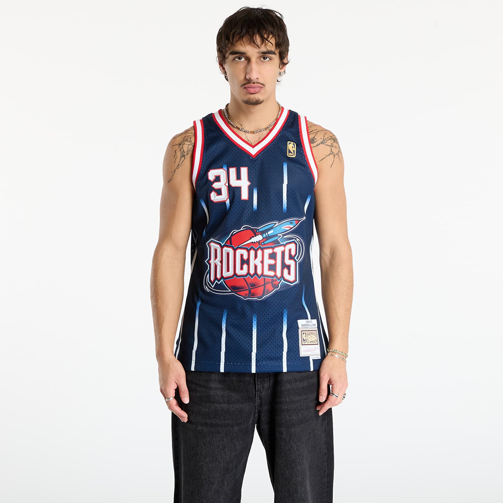 Mitchell & Ness NBA Swingman Road Jersey Rockets 1996 Hakeem Olajuwon Navy M