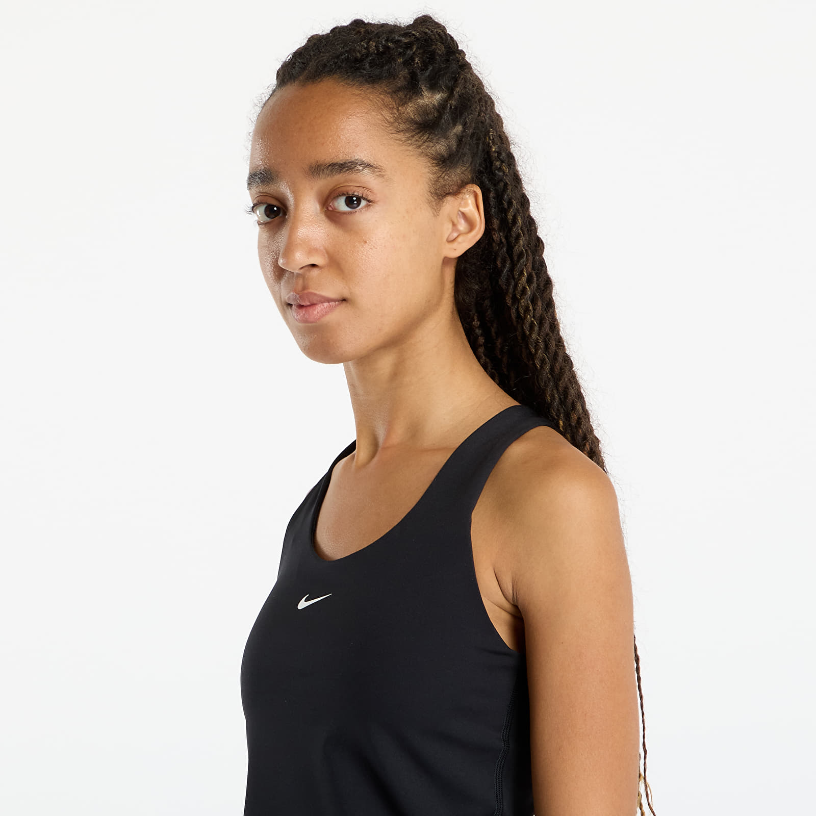 Tanktops für Frauen Nike Swoosh Women's Medium-Support Padded Sports Bra Tank Black/ Black/ White