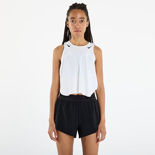 Nike AeroSwift Women's Dri-FIT ADV Cropped Running Tank Top White/ Black