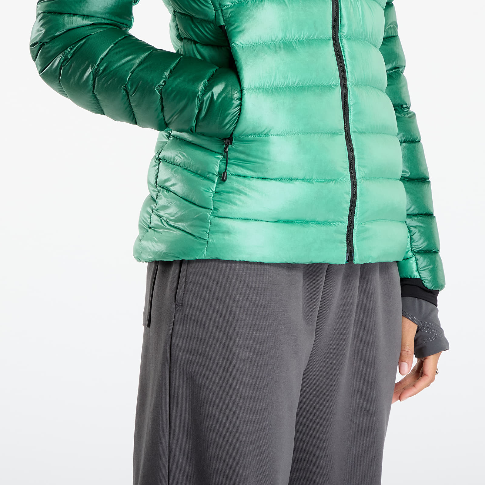 Дамски якета The North Face Summit Breithorn Hooded Down Jacket Nebula Green/ Evergreen
