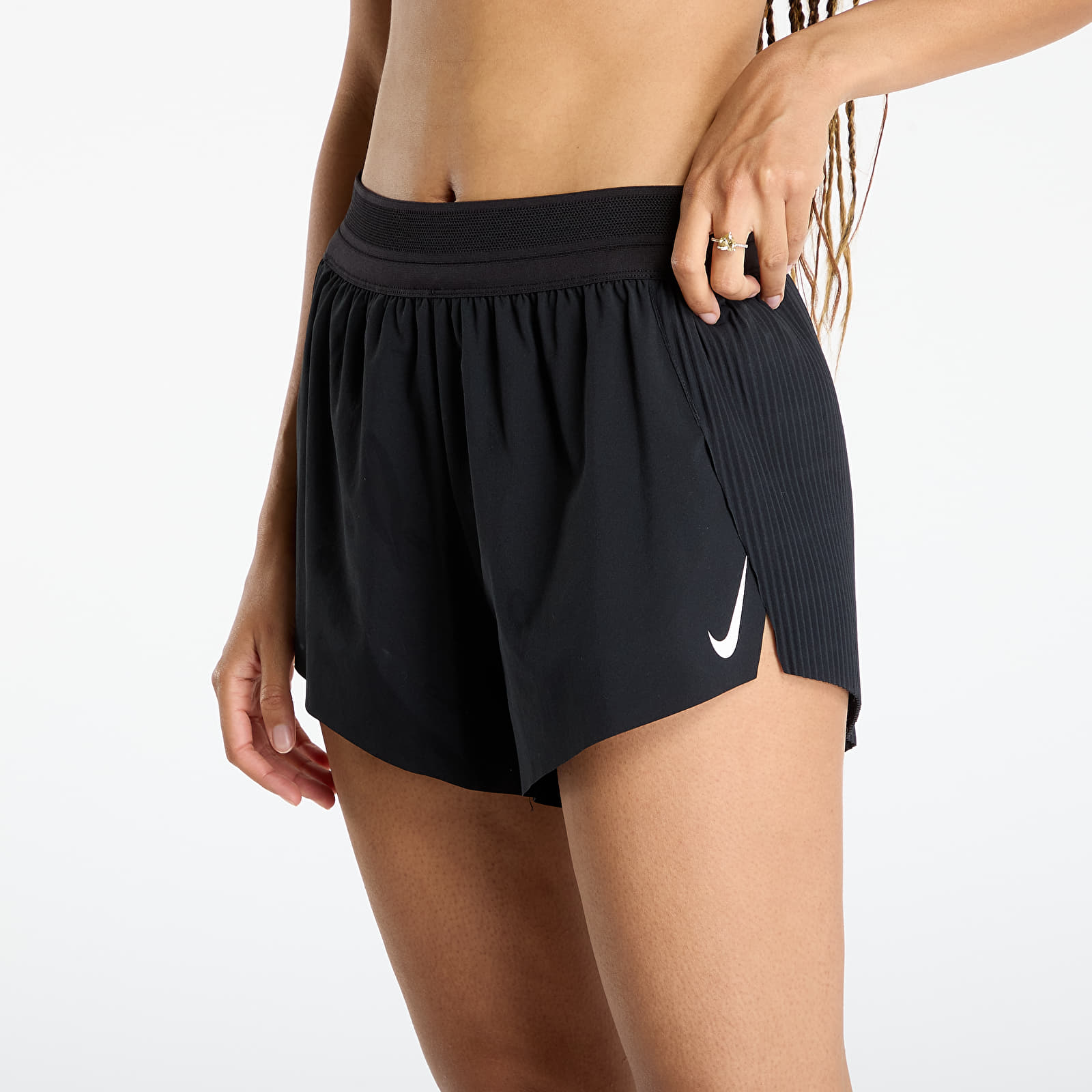 Dámské kraťasy Nike AeroSwift Women's Dri-FIT ADV Mid-Rise 3" Brief-Lined Running Shorts Black/ White