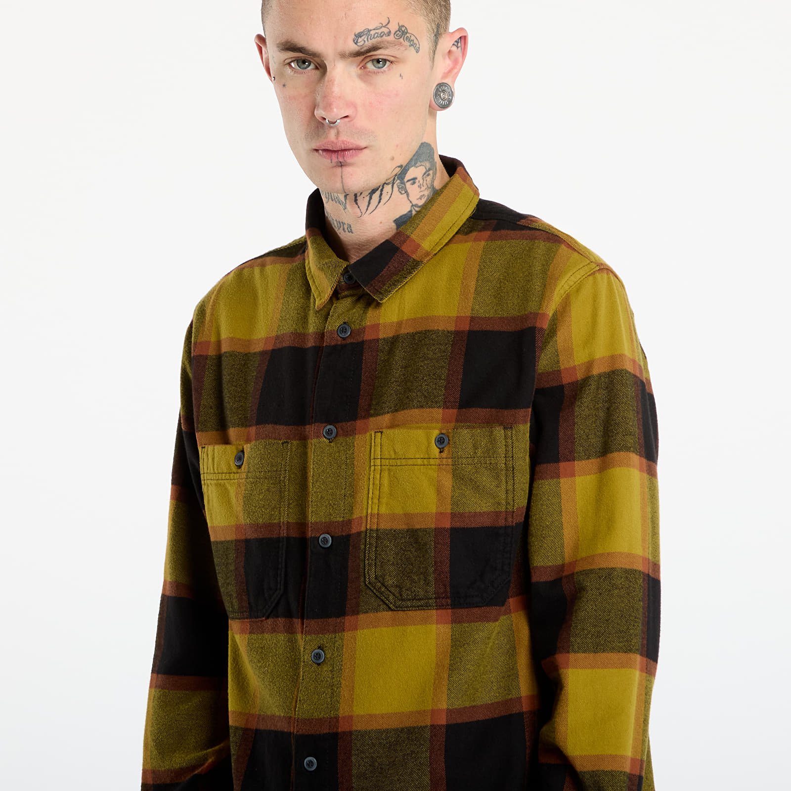 Košile Vans Larkspur Plaid Flannel Burnt Gold/ Black