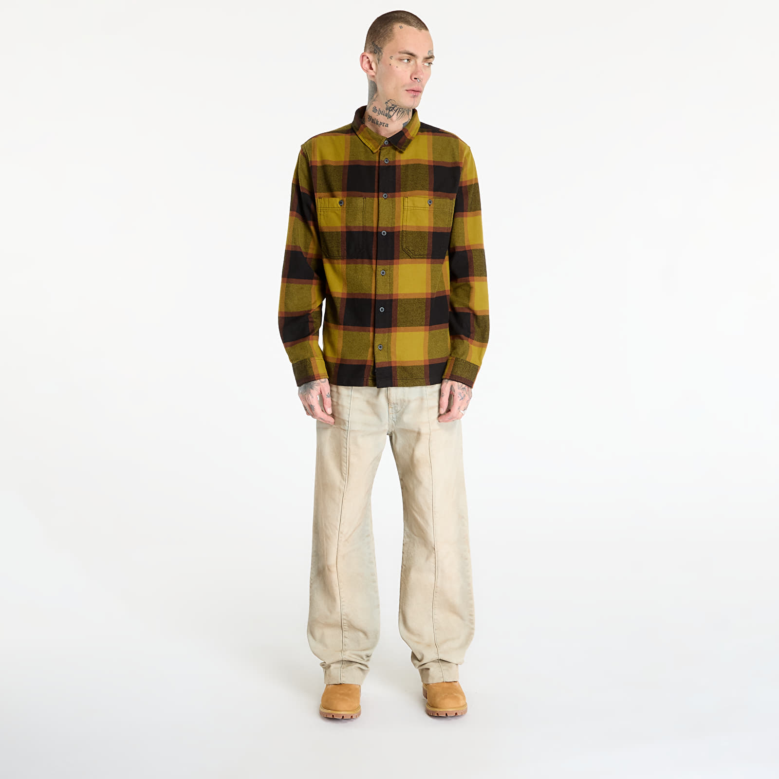 Košile Vans Larkspur Plaid Flannel Burnt Gold/ Black