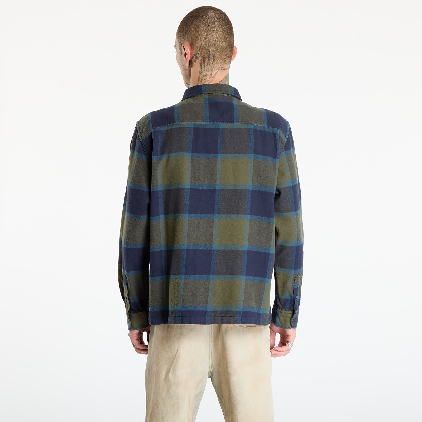 Camicie uomo Vans Larkspur Plaid Flannel Grape Leaf/Pari