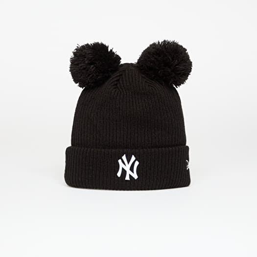Hat New Era New York Yankees Womens MLB Double Pom Cuff Knit Beanie Hat Black