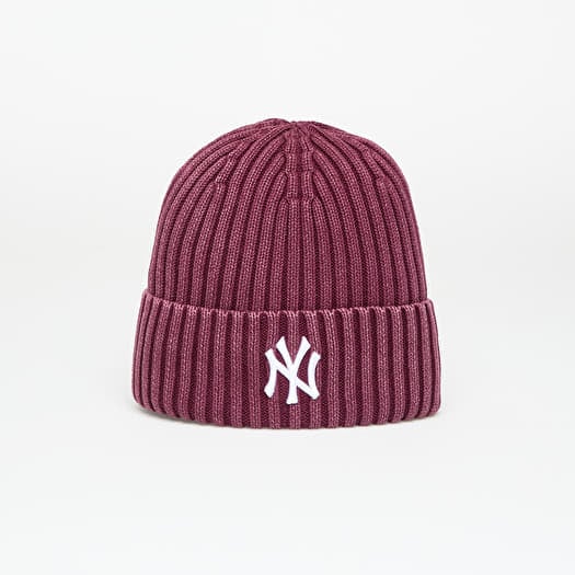 Hat New Era New York Yankees MLB Cuff Knit Beanie Hat Washed Dark Red