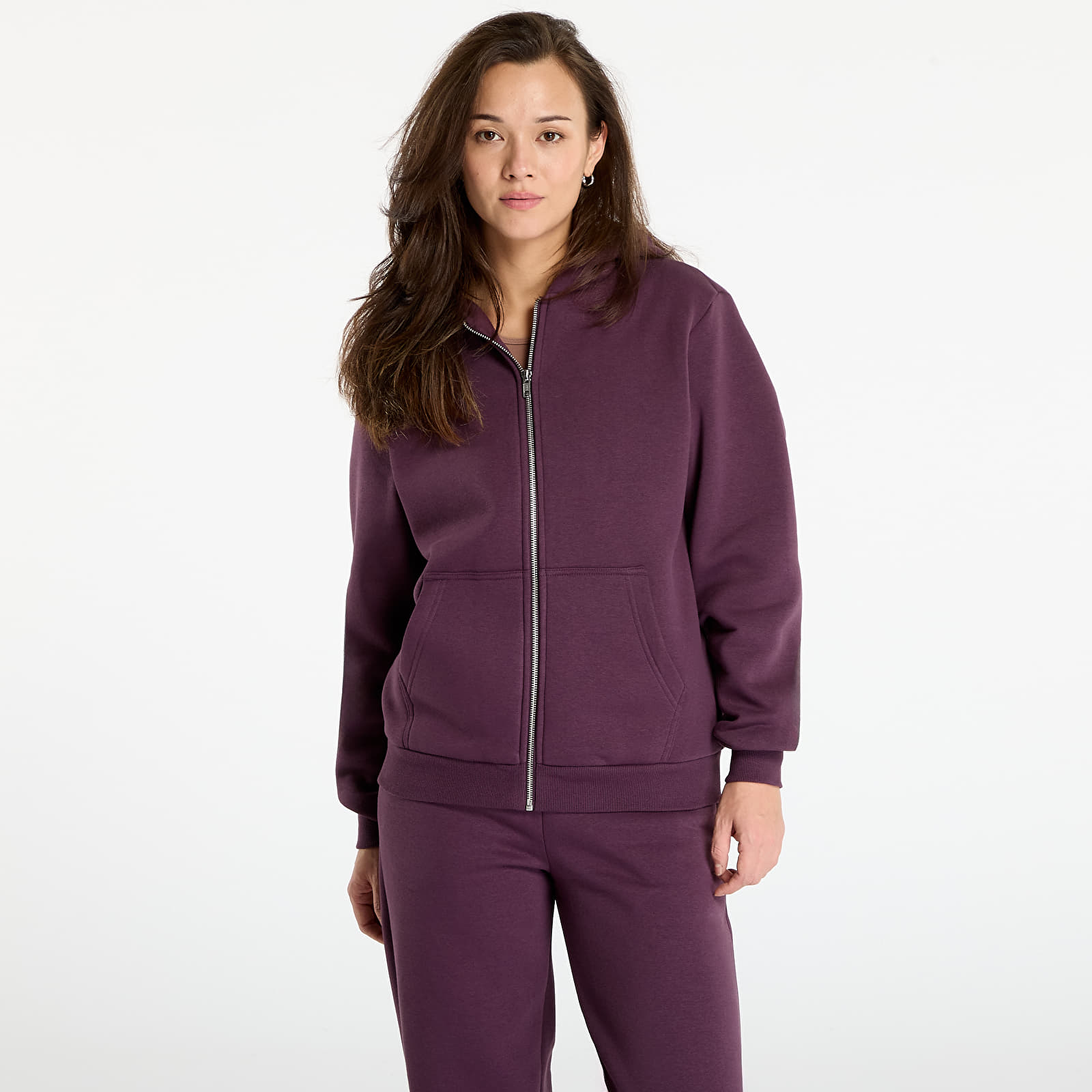 Felpe Urban Classics Ladies Fluffy Zip Hoody Plum Purple