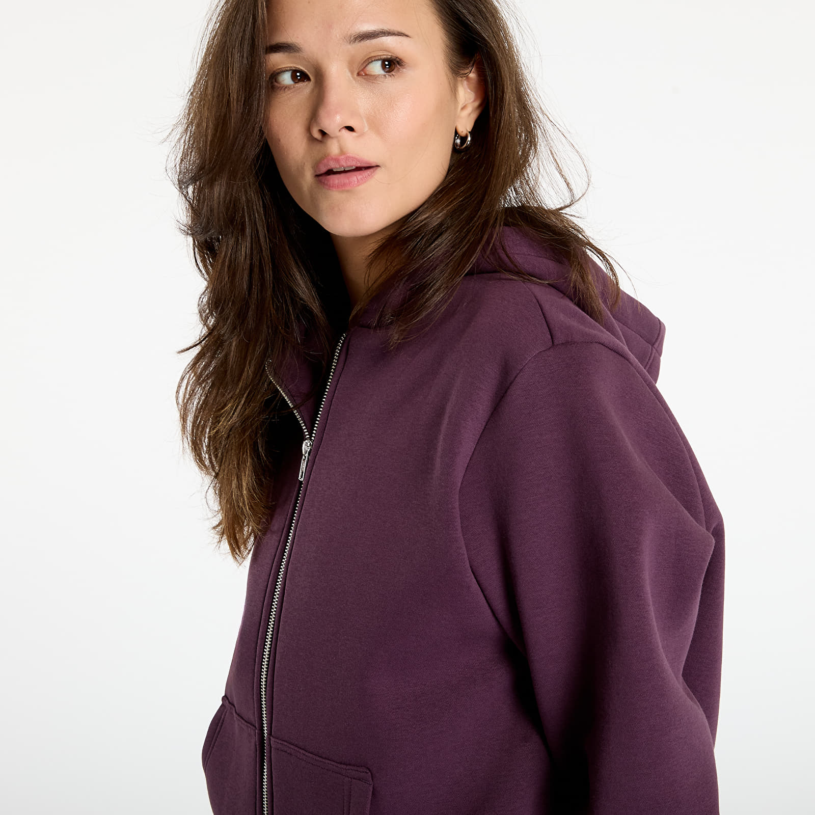 Felpe Urban Classics Ladies Fluffy Zip Hoody Plum Purple