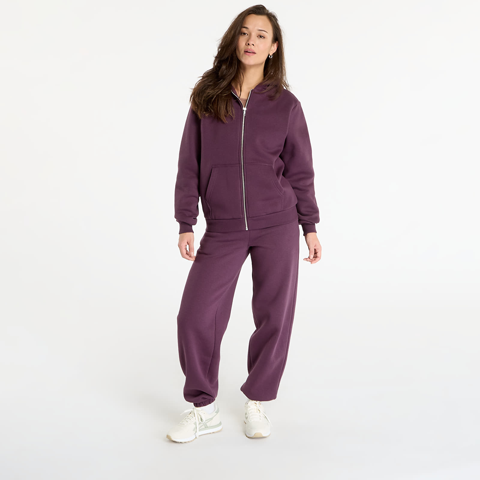 Felpe Urban Classics Ladies Fluffy Zip Hoody Plum Purple