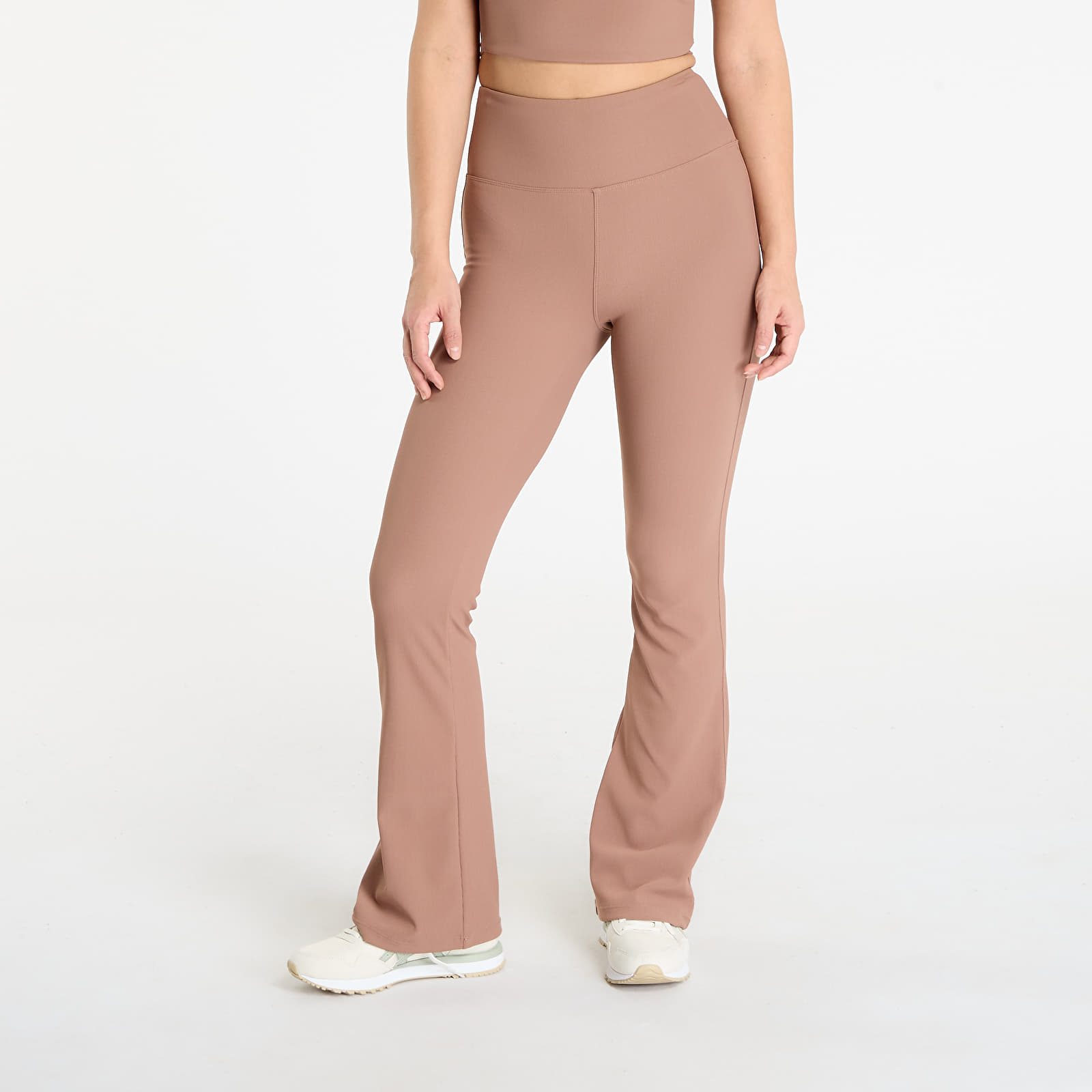 Legíny Urban Classics Ladies Flared Leggings Rib Light Brown