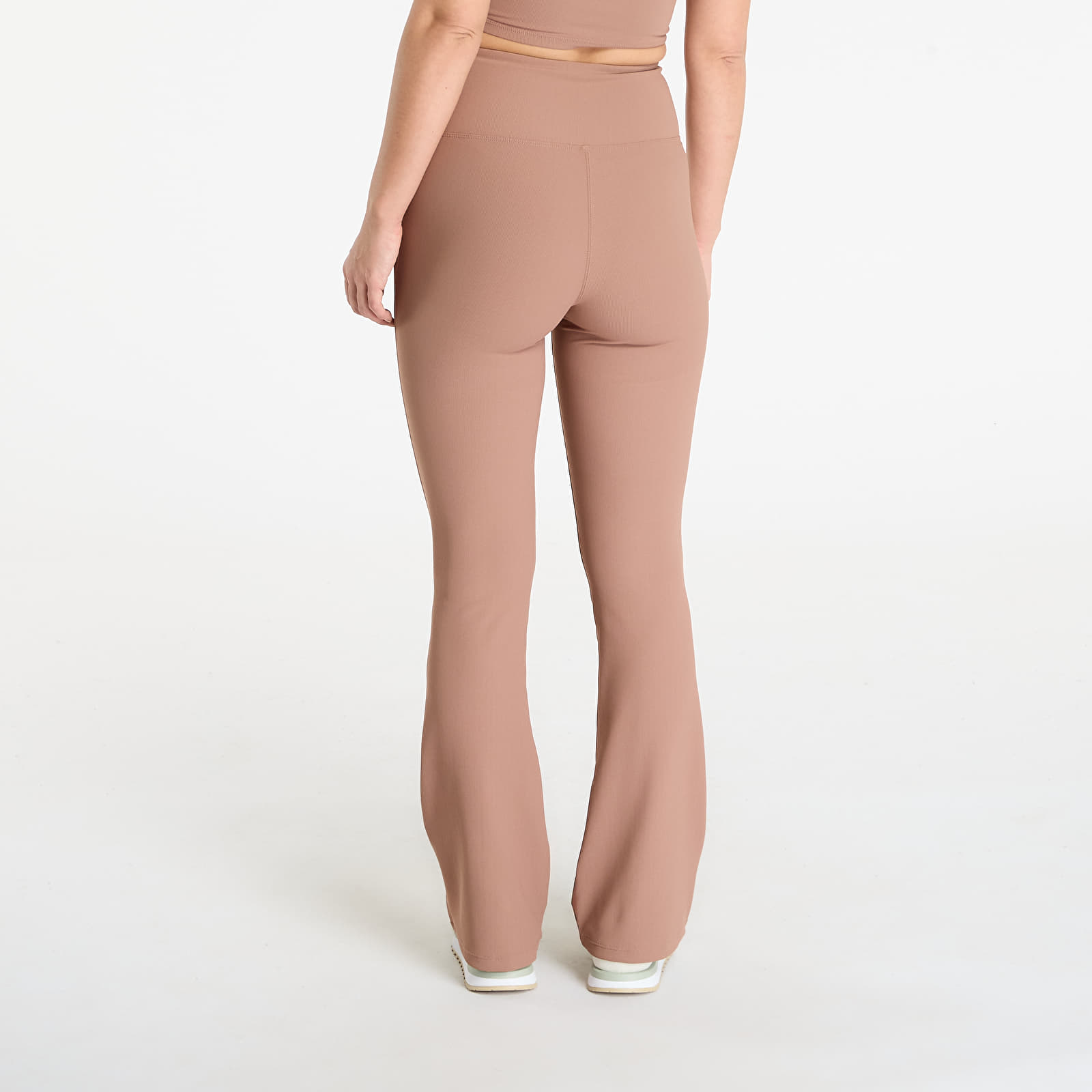 Legíny Urban Classics Ladies Flared Leggings Rib Light Brown