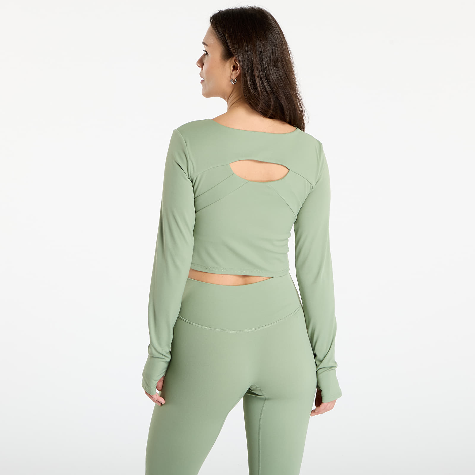 Tričká Urban Classics Ladies Sports Longsleeve Matcha Green