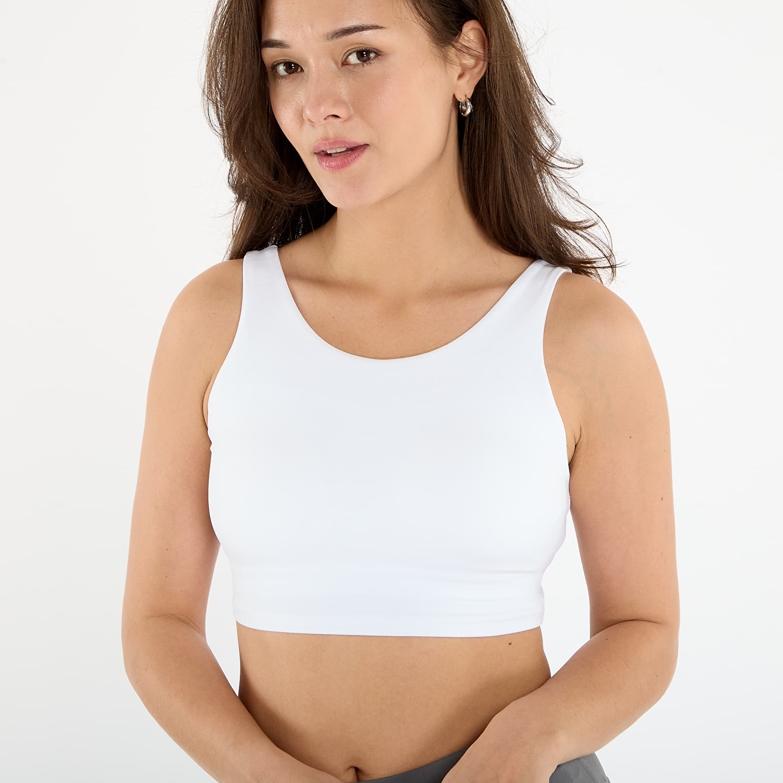 Modrčki  Urban Classics Ladies Sports Bra low back White
