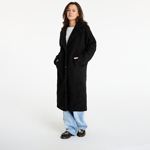 Mantel Urban Classics Ladies Teddy Long Coat Black