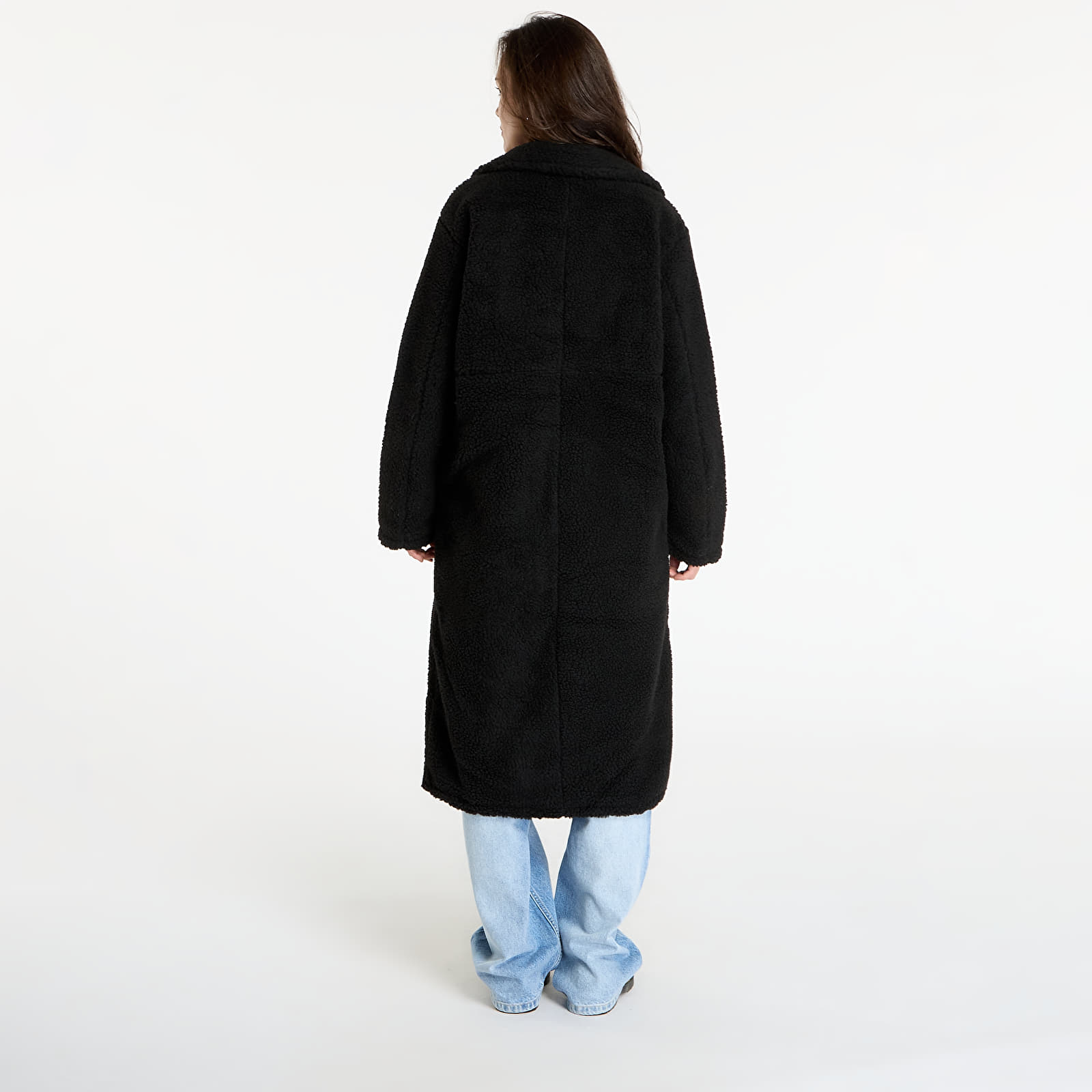 Plašči Urban Classics Ladies Teddy Long Coat Black