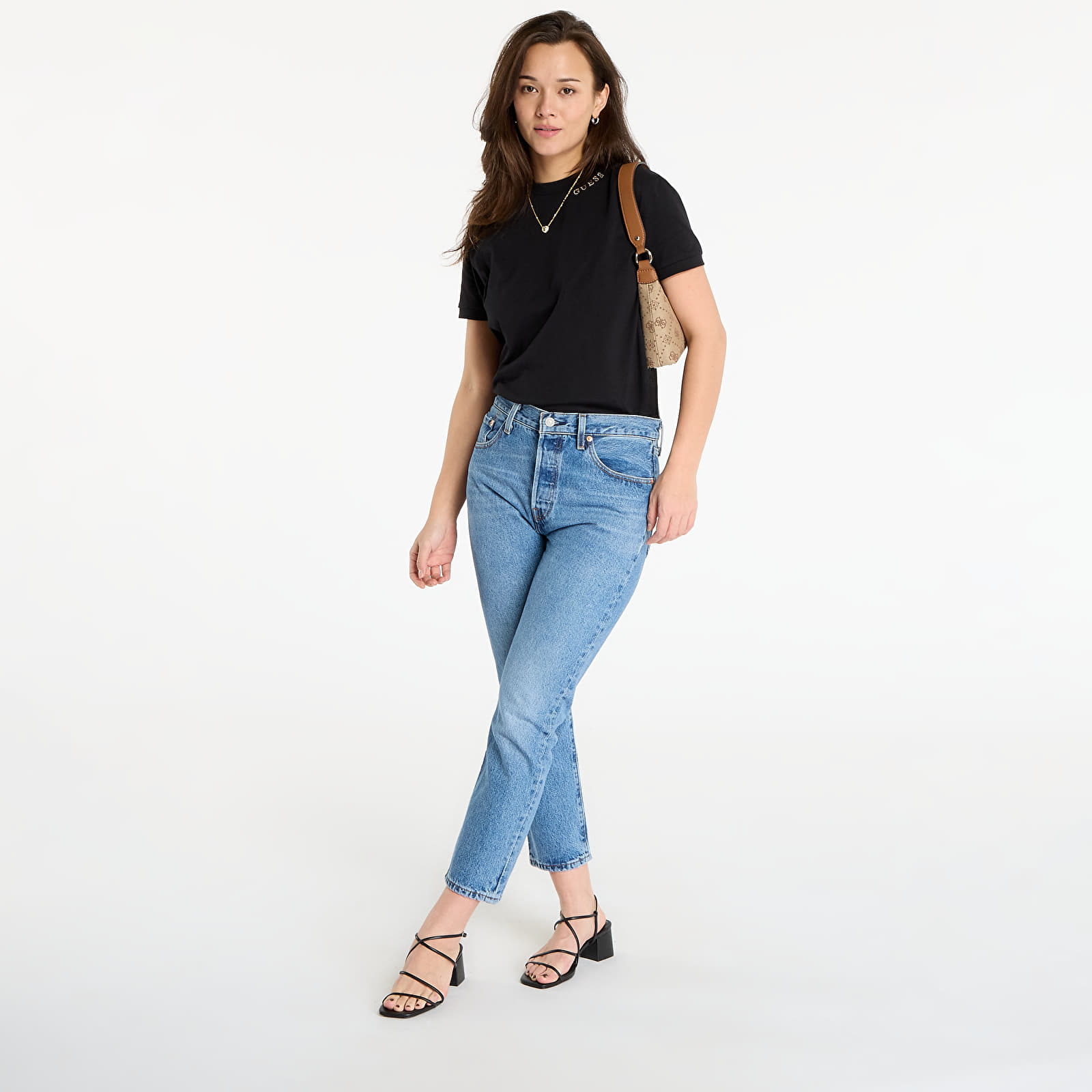 Trička Guess Calida Ss T-Shirt Jet Black
