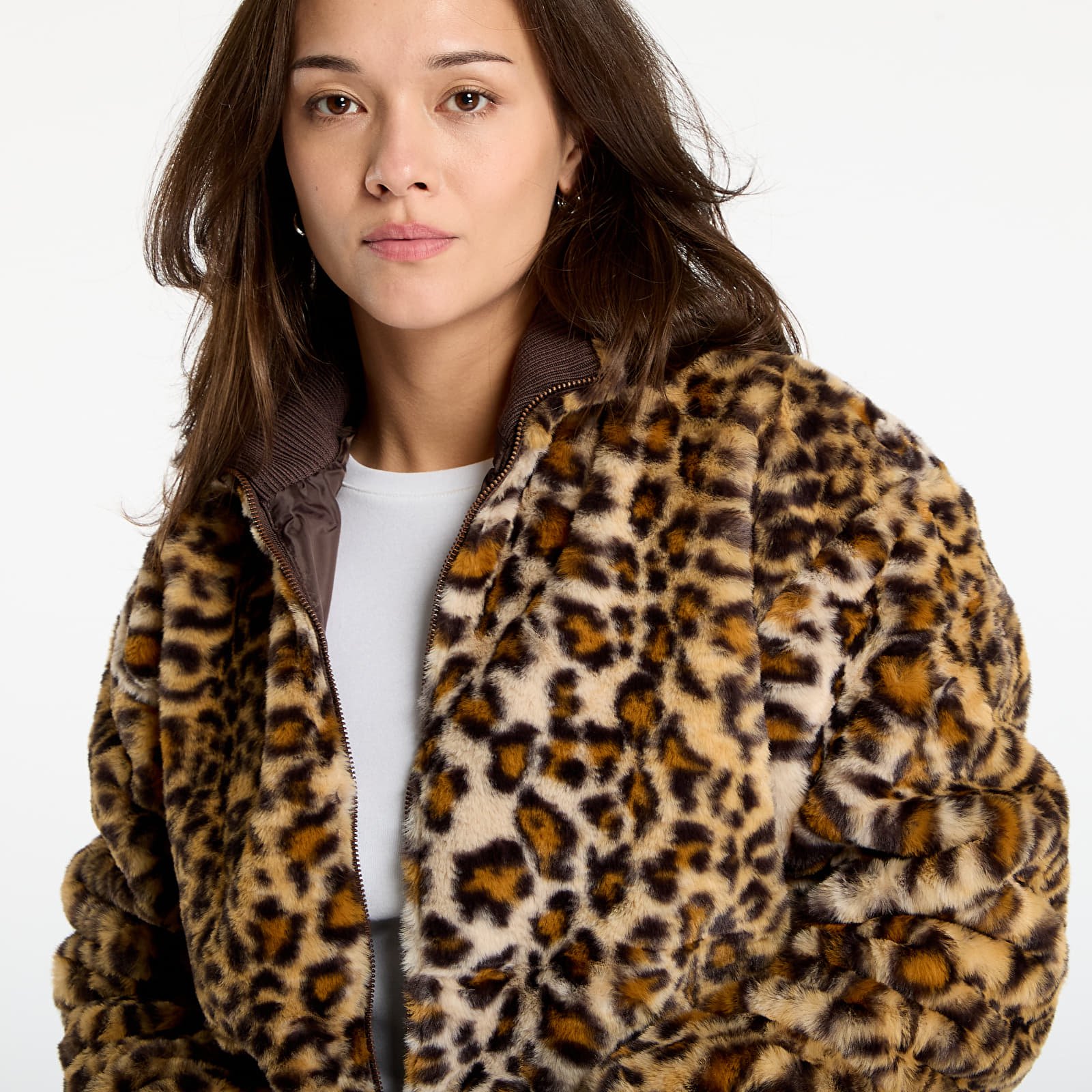 Bundy Urban Classics Ladies Cropped Faux Fur Leo Jacket Leo