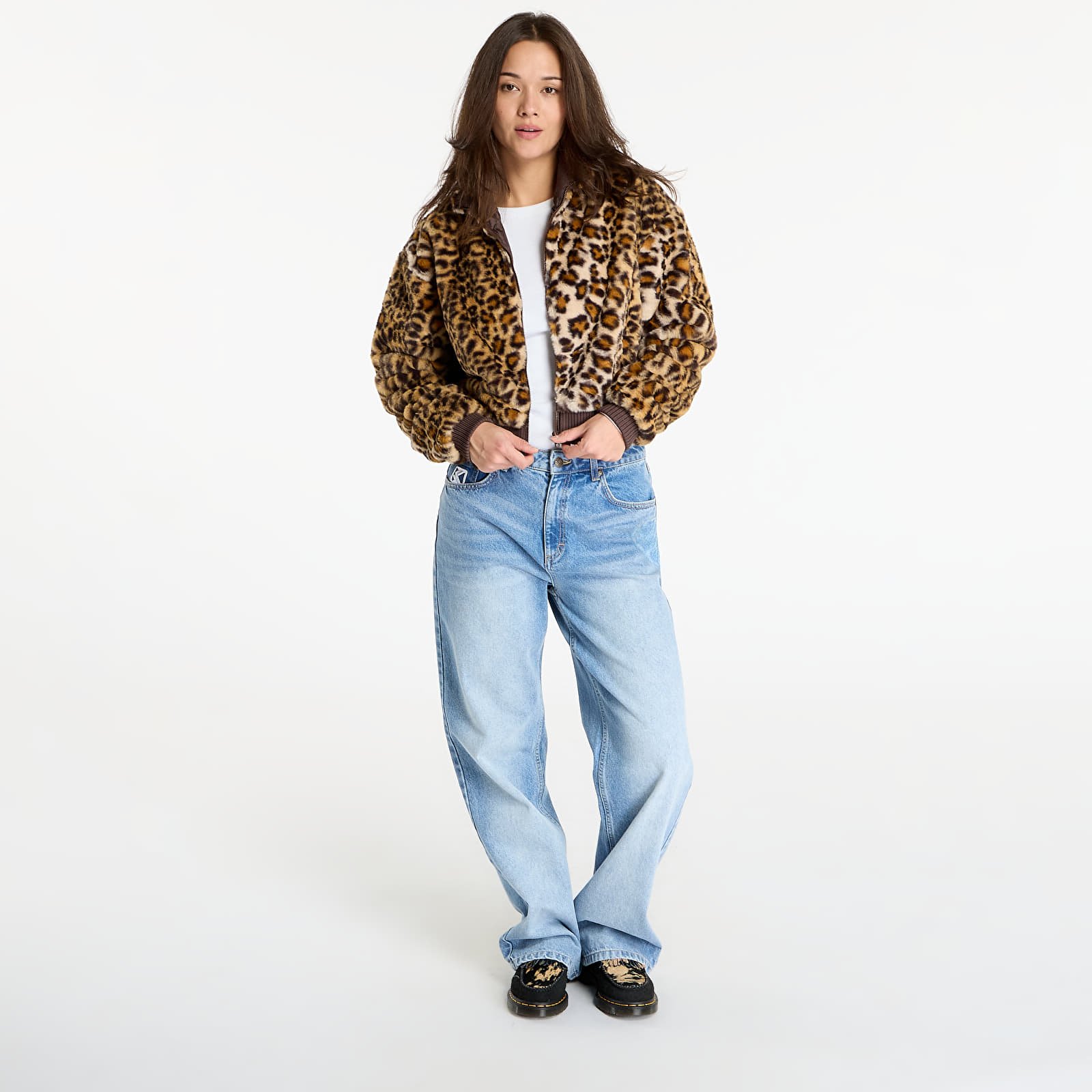 Bundy Urban Classics Ladies Cropped Faux Fur Leo Jacket Leo