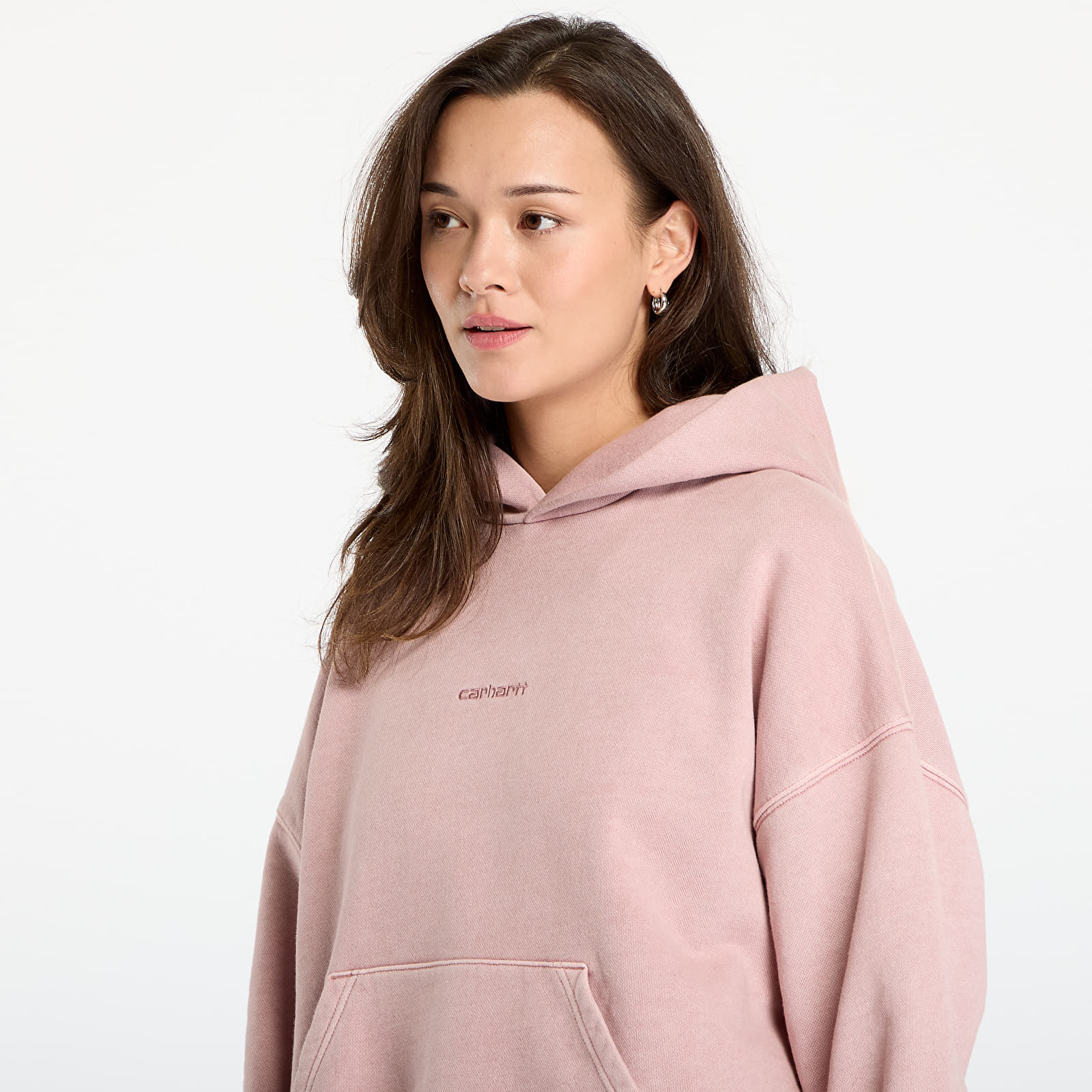 Hoodies and sweatshirts  Carhartt WIP W' Hooded Benton Sweat Glassy Pink Garment Dyed