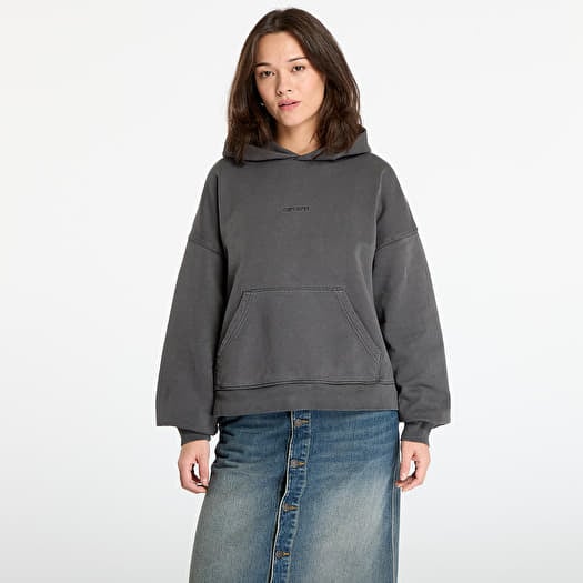 Sweatshirt Carhartt WIP W' Hooded Benton Sweat Graphite Garment Dyed