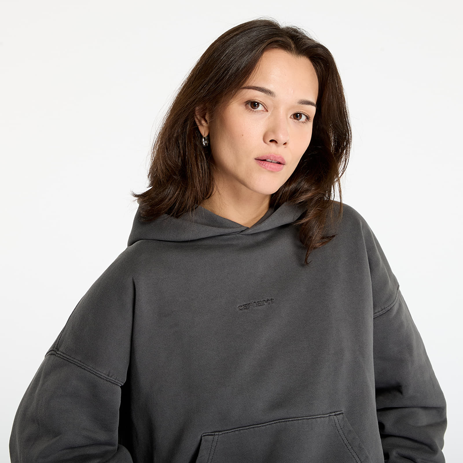 Hoodies and sweatshirts  Carhartt WIP W' Hooded Benton Sweat Graphite Garment Dyed