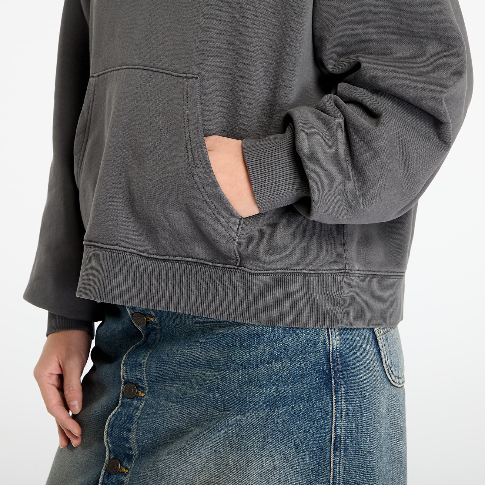 Hoodies and sweatshirts  Carhartt WIP W' Hooded Benton Sweat Graphite Garment Dyed