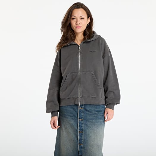 Sweatshirt Carhartt WIP W' Hooded Benton Jacket Graphite Garment Dyed