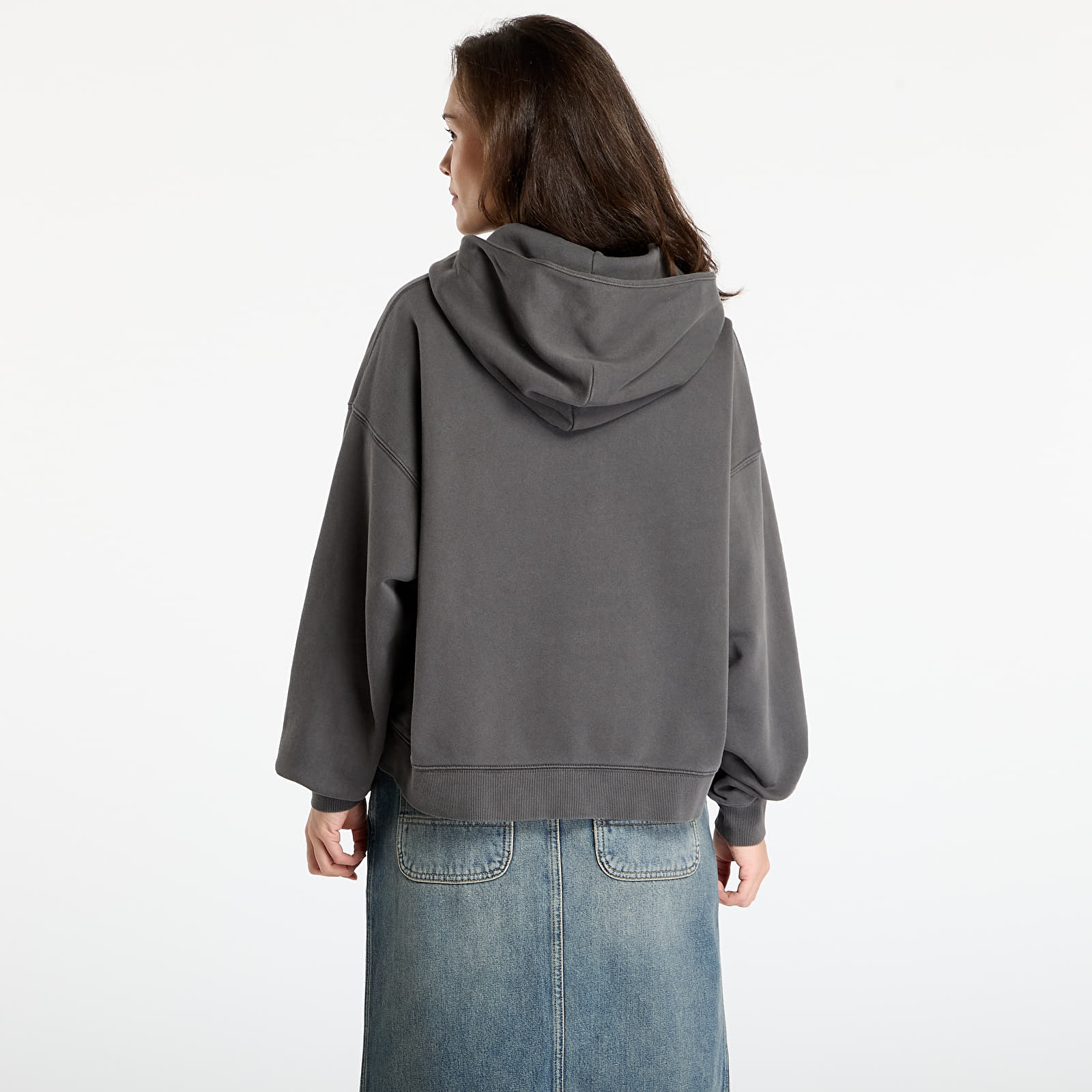 Hoodies och sweatshirts Carhartt WIP W' Hooded Benton Jacket Graphite Garment Dyed