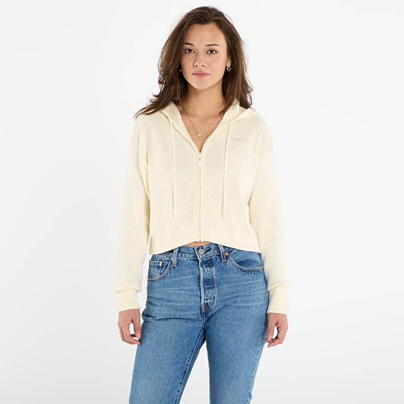 Свитер Guess Flaminia Ribbed Hoodie Zipped Cream