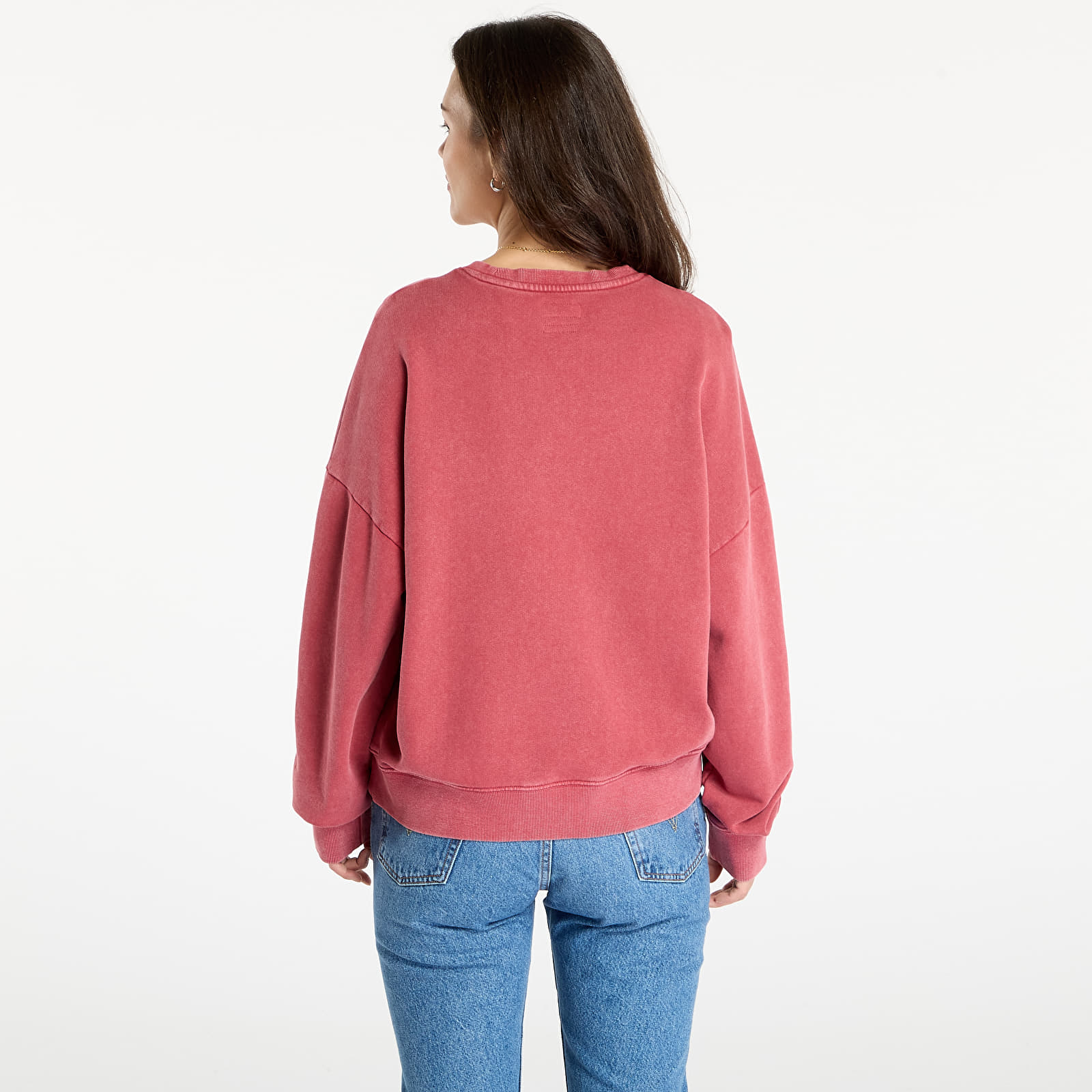 Mikiny Guess Jeans Cn Os Iconic Tria Washed Red